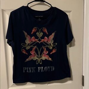 Pink Floyd Floral Graphic Tee - Navy
